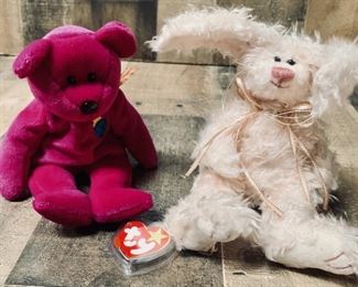 (2) Ty Beanie Baby Millenium Bear & Ty Plush Rabbi
Ty Beanie Baby Millennium has tag but it is not attached.  No tag on plush rabbit