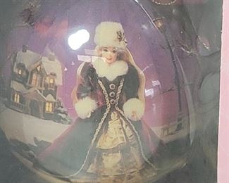 NIB 1996 Barbie Ornament on Wooden Stand