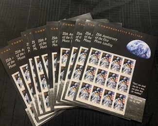 (16) Sheets 25th Anniversary Moon Landing Stamps