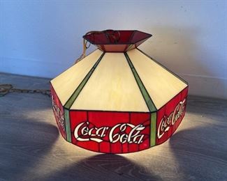 Stained Glass Coca Cola Hanging Light
