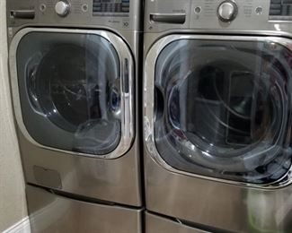 LG True Steam Washer and Dryer with bottom drawer