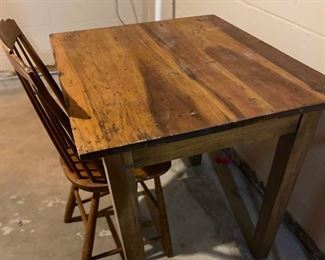 MCM Wood Table and Chair