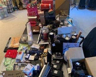 Several great cameras, office items, ribbon, sewing, Christmas, stationary, etc etc 