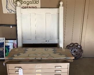 Twin headboard, map cabinet