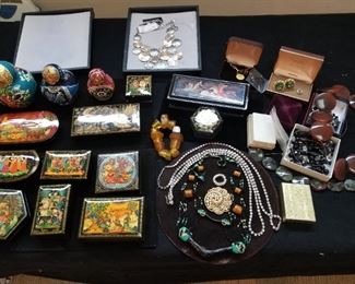 Russian Nesting Dolls and boxes