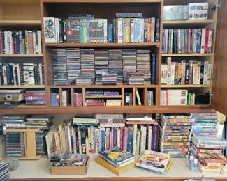VHS, CDs, DVDs, Audiobooks and Cookbooks