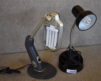 Lot of 2 Adjustable Table Lamps | Grey19"x7"x8.5" Black 18"x7"x7.5"