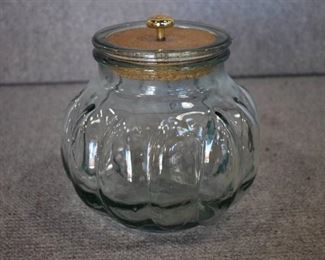 Aqua Glass Jar Cork Lid | 8"x6.5"