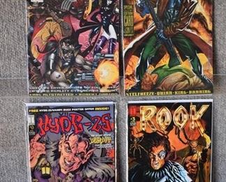 Lot of 4 Harris Comics | Cain #1 | Q-Unit #1, Rook #3 | Hyde-25 #0
