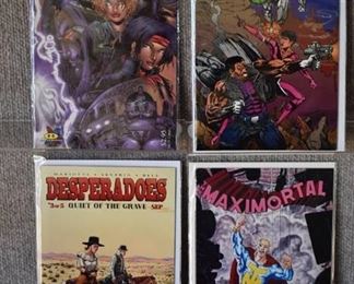 Lot of 4 Independent Comics | Deity #4, Hot Comics Premiere #1, Desperadoes #3, The Maximortal #5