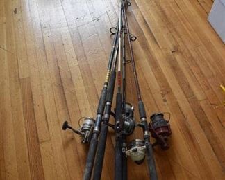 Lot of 5 Assorted Fishing Rods and Reels | Assorted Sizes | ~ LOCAL PICKUP ONLY ~