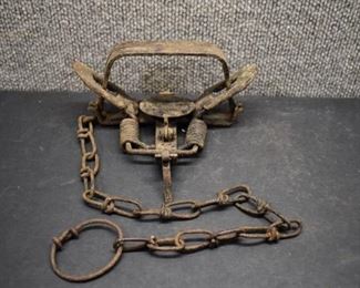 Vintage Rusty Blake and Lamb Leg Hold Trap | 6.5" not including chain