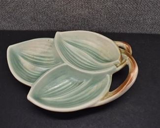 Vintage Divided Leaf Dish | McCoy Pottery | 10.5"x7.5"
