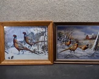 Lot of 2 Framed Pheasant Prints | 14"x11.5"