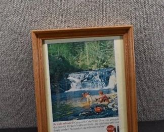 Framed Coca-Cola Fishing Ad | 11.25"x9.25"