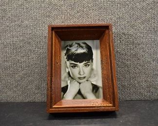 Framed Pic of Audrey Hepburn | 8"x5.75"x1.75"