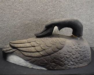 Paper Mache Canadian Goose Half Body Decoy | 21"x10"x9"