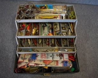 Plano Tackle Box FULL of Hooks, Lures, Bobbers and more | Smithwick, Stanley, Eagle Claw, Heddon, Nebco and more | 19"x8"x8"