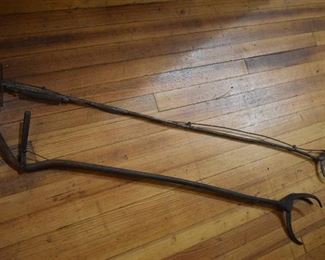 Lot of 2 Vintage Metal Grocery Store Can Grabbers | 44.5" long and 53" long | ~ LOCAL PICKUP ONLY ~