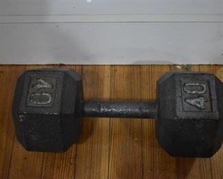 40 lb. Cast Iron Hex Dumbbell | 12.5" | ~ LOCAL PICKUP ONLY ~