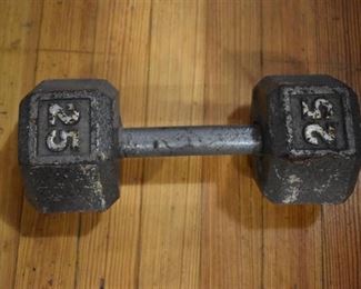25 lb. Cast Iron Hex Dumbbell | 11" | ~ LOCAL PICKUP ONLY ~