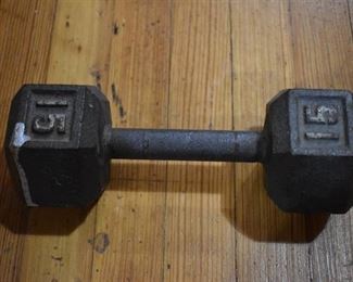 15 lb. Cast Iron Hex Dumbbell | 10.5" | ~ LOCAL PICKUP ONLY ~