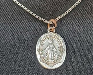 925 Silver St Christopher Pendant on 20in Chain