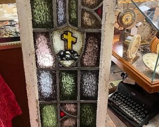 Antique stained glass window