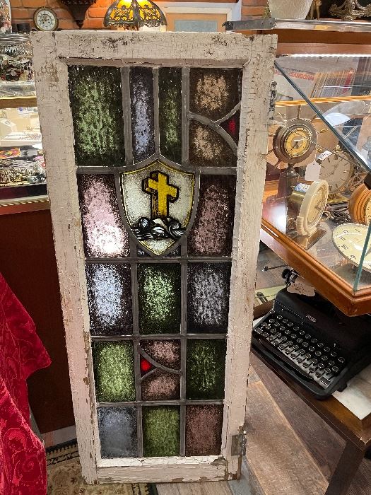 Antique stained glass window