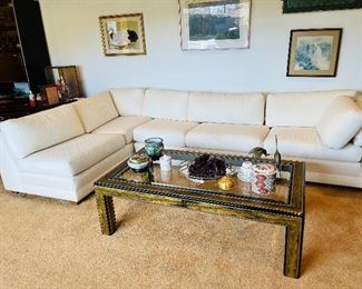 Beautiful Vintage Ivory Color Sectional Couch Set