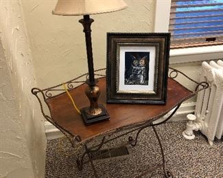 Collapsible heavy-weight side table, lamps and picture frames available.