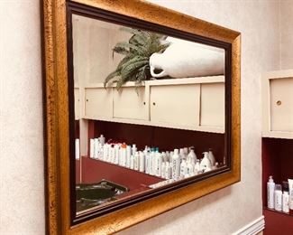Large decorative mirrors.