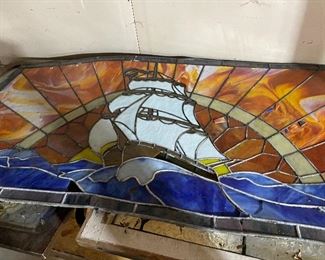 Ship stained glass window