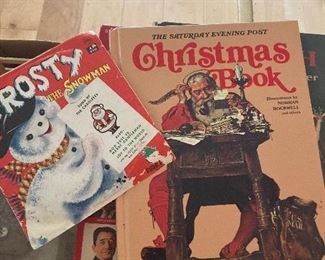 Vintage Christmas books and LP albums