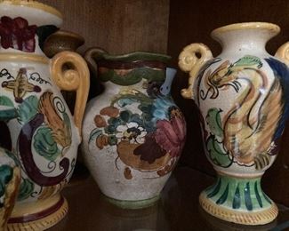 Mexican talavera pitchers and vases