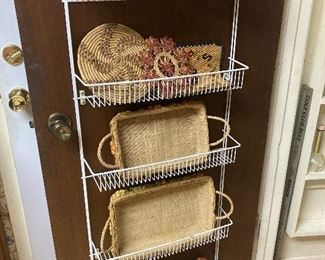 Woven serving baskets and trivets