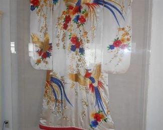 Magnificent Japanese Wedding Kimono encased in Acrylic . The Embroidery is spectacular.