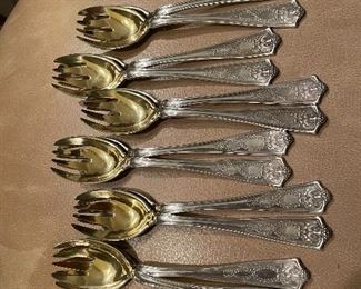 Set of 12 Tiffany Sterling “Winthrop” Ice Cream Forks