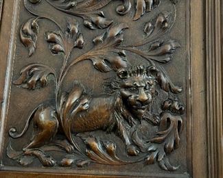 Lion carving