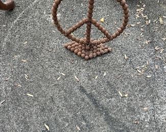 Vintage metal peace sign