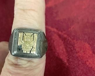 18k and Sterling Mexican Ring