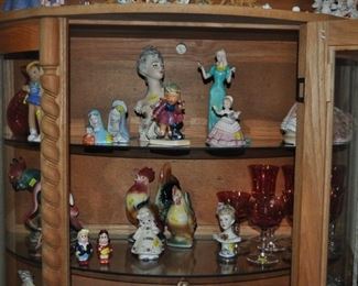 Figurines, goblets, Royal Copley, Brayton Laguna...