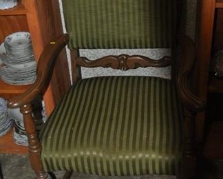 Vintage chair, upholstered back and seat