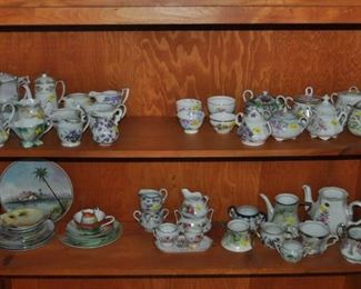 Teapots, creamers/sugars, cups/saucers, miscellaneous china