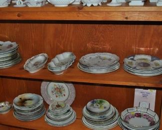 Hand painted plates, platters, bowls, RS Germany, Nippon