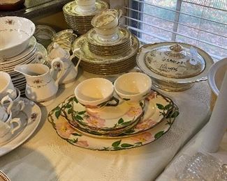 Desert Rose Cups & Saucers, 2 platters