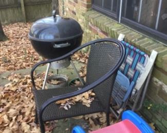 Outside in back yard 