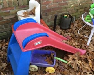 Outside in back yard