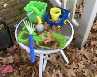 Outside in back yard