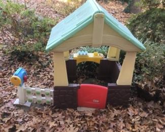 Outside in back yard